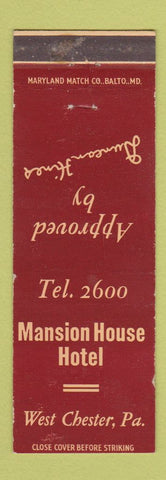 Matchbook Cover - Mansion House Hotel West Chester PA Duncan Hines