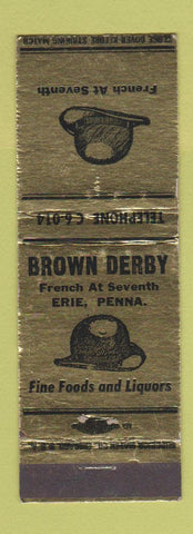 Matchbook Cover - Brown Derby Restaurant Erie PA