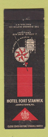 Matchbook Cover - Hotel Fort Stanwix Johnstown PA