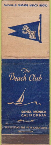 Matchbook Cover - The Beach Club Santa Monica CA WEAR