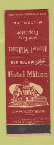 Matchbook Cover - Hotel Milton PA