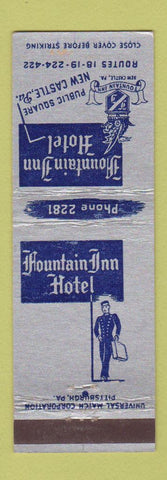 Matchbook Cover - Fountain Inn Hotel New Castle PA