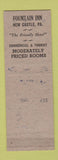 Matchbook Cover - Fountain Inn Hotel New Castle PA