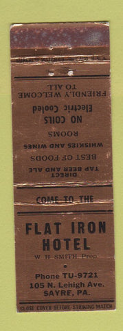 Matchbook Cover - Flat Iron Hotel Sayre PA WEAR