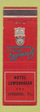 Matchbook Cover - Hotel Lewisburger Lewisburg PA Grenoble