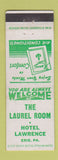 Matchbook Cover - Laurel Room Hotel Lawrence Erie PA