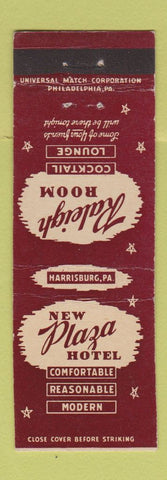 Matchbook Cover - New Plaza Hotel Harrisburg PA