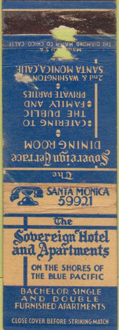 Matchbook Cover - Sovereign Terrace Santa Monica CA WORN
