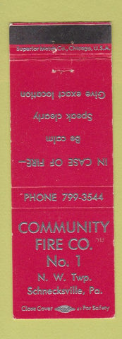 Matchbook Cover - Community Fire Company Schnecksville PA WEAR