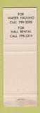 Matchbook Cover - Community Fire Company Schnecksville PA WEAR