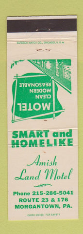 Matchbook Cover - Amish Land Motel Morgantown PA