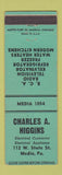 Matchbook Cover - Charles Higgins Radio TV RCA Kelvinator Media PA