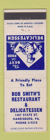 Matchbook Cover - Bob Smith's Restaurant Deli Harrisburg PA