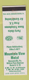 Matchbook Cover - Mountain View Motel Duncansville PA WEAR