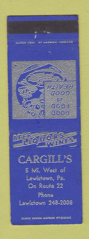Matchbook Cover - Cargill's Restaurant Lewistown PA