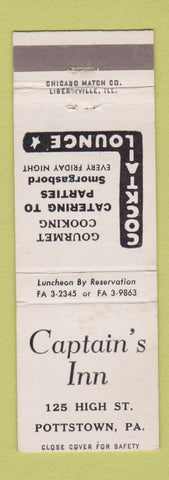 Matchbook Cover - Captain's Inn Pottstown PA WEAR