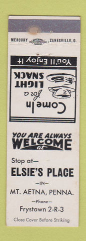 Matchbook Cover - Elsie's Place Mount Aetna PA WEAR