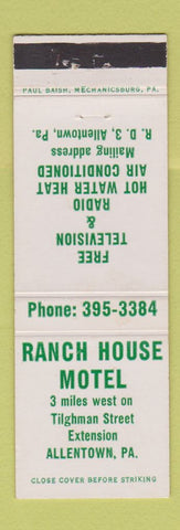Matchbook Cover - Ranch House Motel Allentown PA
