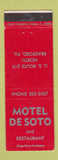 Matchbook Cover - Motel De Soto Bradford PA