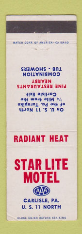 Matchbook Cover - Star Lite Motel Carlisle PA