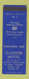 Matchbook Cover - Cloister Motel Denver PA