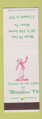 Matchbook Cover - Warren TV Corp Cable Warren PA
