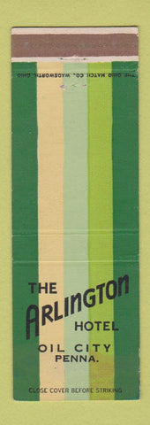 Matchbook Cover - Arlington Hotel Oil City PA
