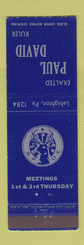 Matchbook Cover - Elks Lodge Lehighton PA Paul David Ruler