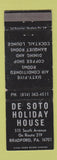 Matchbook Cover - De Soto Holiday House Bradford PA WEAR