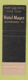 Matchbook Cover - Hotel Magee Bloomsburg PA WEAR