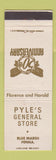 Matchbook Cover - Pyle's General Store Blue Marsh PA