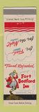 Matchbook Cover - Fort Bedford Inn Bedford PA