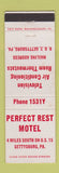 Matchbook Cover - Perfect Rest Motel Gettysburg PA