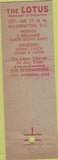 Matchbook Cover - Lotus Chinese Food Washington DC