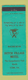Matchbook Cover - Dutch Village Motel York PA WEAR