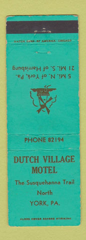 Matchbook Cover - Dutch Village Motel York PA WEAR