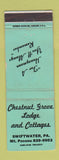 Matchbook Cover - Chesnut Grove Lodge Cottages Swiftwater PA WORN