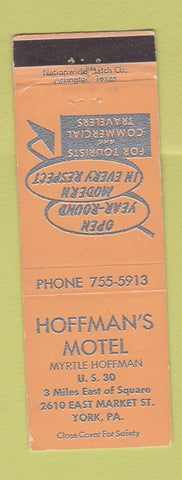 Matchbook Cover - Hoffman's Motel York PA WEAR