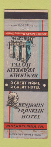 Matchbook Cover - Benjamin Franklin Hotel Philadelphia PA WEAR