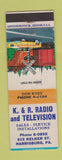 Matchbook Cover - K&R Radio TV Harrisburg PA