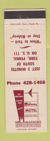 Matchbook Cover - Midway Motel York PA #1