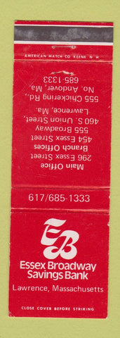 Matchbook Cover - Essex Broadway Savings Bank Lawrence MA North Andover