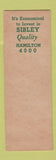 Matchbook Cover - Sibley's Rochester NY Store SAMPLE