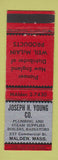 Matchbook Cover - Joseph Young Pluming Supply Malden MA Weil McLain