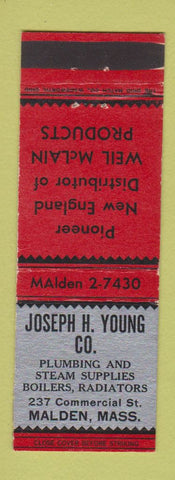 Matchbook Cover - Joseph Young Pluming Supply Malden MA Weil McLain