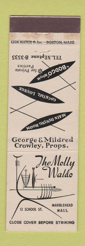 Matchbook Cover - The Molly Waldo Restaurant Marblehead MA WEAR