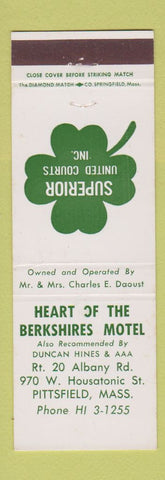 Matchbook Cover - Heart of the Berkshires Motel Pittsfield MA