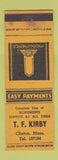 Matchbook Cover - TF Kirby Monuments Headstones Clinton MA WEAR