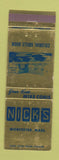 Matchbook Cover - Nick's Restaurant Worcester MA WEAR
