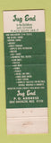 Matchbook Cover - Jug End Great Barrington MA